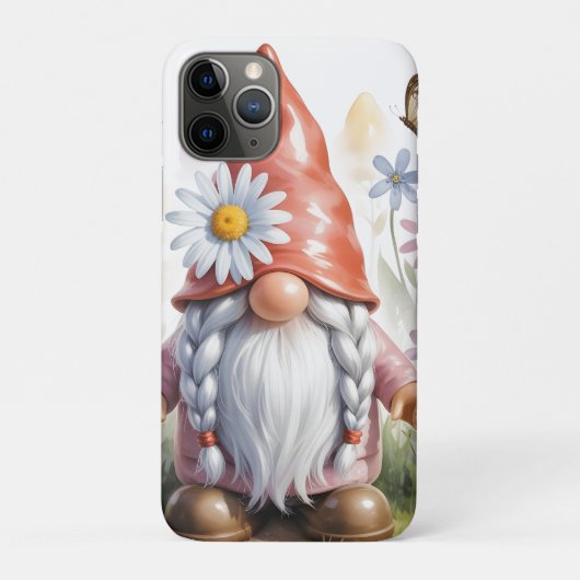 Hello Spring Garden Gnome: Cute Gnome with Braids Case-Mate iPhoneケース (裏)