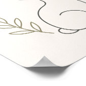 Hello Spring Minimal Bunny Line Art ポスター (角)