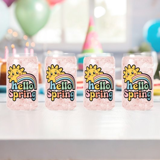 Hello Spring : Soleil, Arc-en-ciel et Bonne Humeur ガラス缶 (インサイチュ (バースデー))