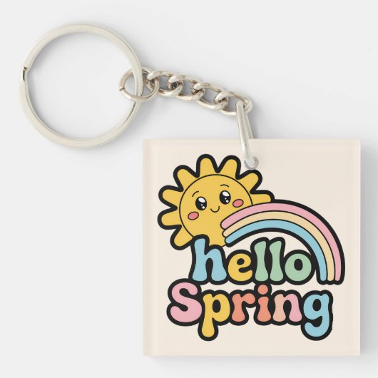 Hello Spring : Soleil, Arc-en-ciel et Bonne Humeur キーホルダー (正面)