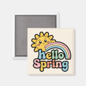 Hello Spring : Soleil, Arc-en-ciel et Bonne Humeur マグネット (正面/裏面)