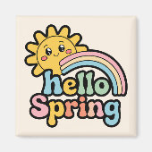 Hello Spring : Soleil, Arc-en-ciel et Bonne Humeur マグネット (正面)