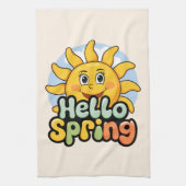Hello Spring : Soleil Souriant et Ciel Bleu キッチンタオル (縦)