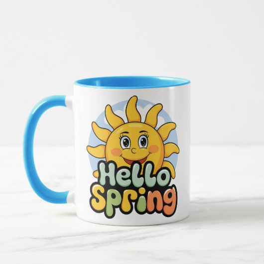 Hello Spring : Soleil Souriant et Ciel Bleu マグカップ (左)