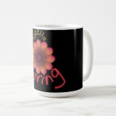Hello Spring - Textured Pink & Orange Flower Art コーヒーマグカップ (正面右)