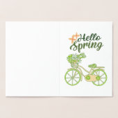 Hello Spring Vintage Bicycle Illustration  箔カード (内部)