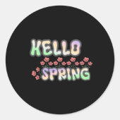 Hello Spring | with Fresh Floral ラウンドシール (正面)