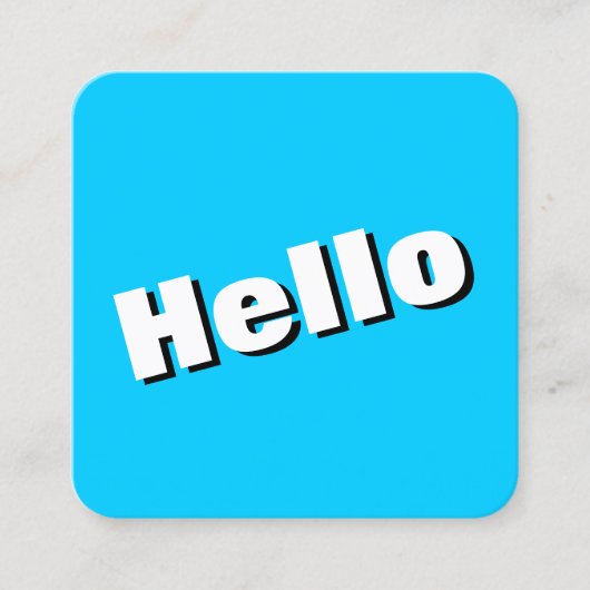 Hello - Square – 青#00CCFF スクエア名刺 (正面)