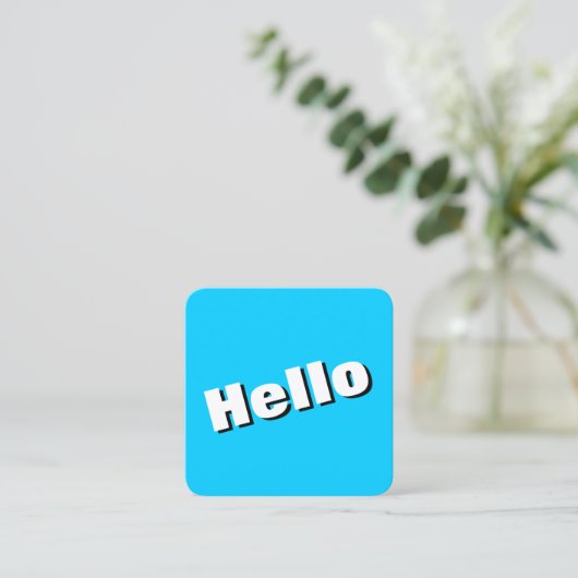 Hello - Square – 青#00CCFF スクエア名刺 (スタンド正面)