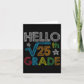 Hello Square Root 25 5th Grade Back To School Math カード (正面)