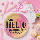 Hello Summerおもしろいパーティー ペーパープレート (パーティー)