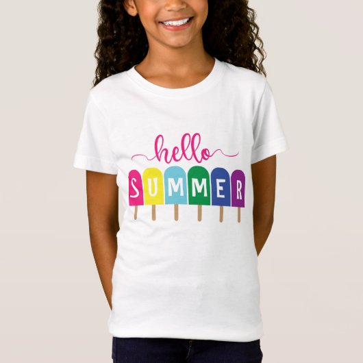 Hello Summerアイスポップ・アートのTシャツ Tシャツ (正面)
