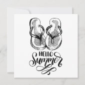 Hello Summerビーチサンダルグリーティングカード (正面)