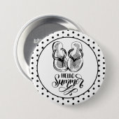 Hello Summerビーチサンダル 缶バッジ (正面&裏面)