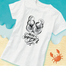 Hello SummerビーチサンダルTシャツ
