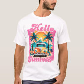 Hello Summerレトログラフィック Tシャツ (正面)