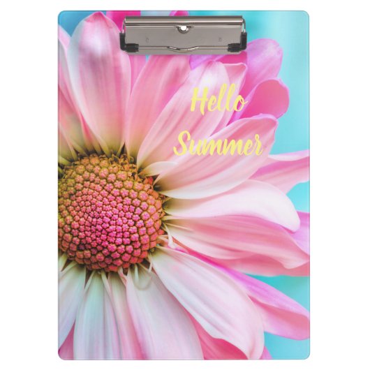 Hello Summer文字with Flower クリップボード (正面)
