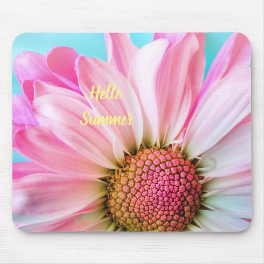 Hello Summer文字with Flower マウスパッド (正面)