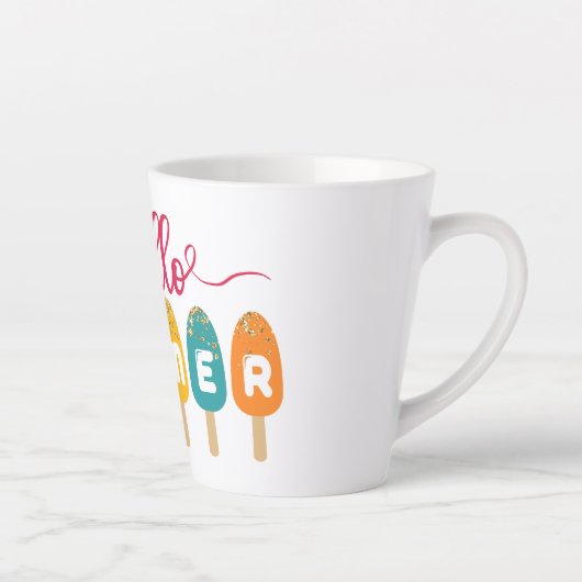 Hello Summer カラフル Popsicle カフェラテマグ (右)