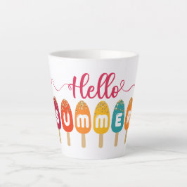 Hello Summer カラフル Popsicle カフェラテマグ
