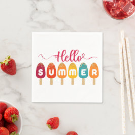 Hello Summer カラフル Popsicle スタンダードカクテルナプキン