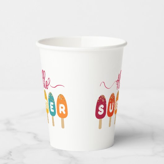 Hello Summer カラフル Popsicle 紙コップ (左)