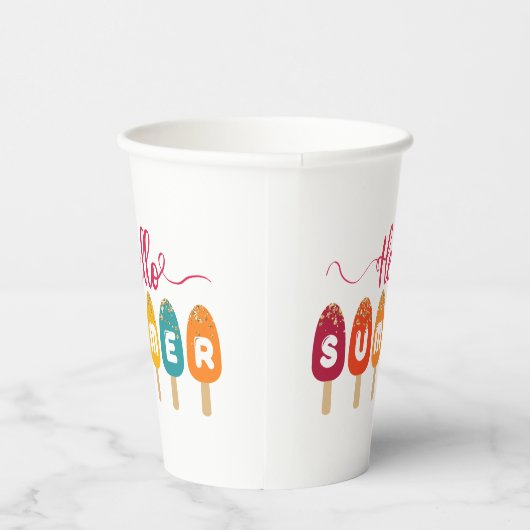Hello Summer カラフル Popsicle 紙コップ (右)