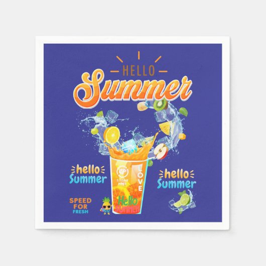Hello Summer スタンダードカクテルナプキン (正面)