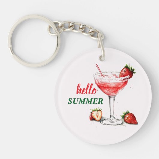 Hello Summer | ストロベリーカクテルキーチェーン キーホルダー (正面)