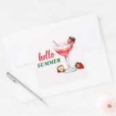 Hello Summer | ストロベリーカクテルステッカー スクエアシール (封筒)