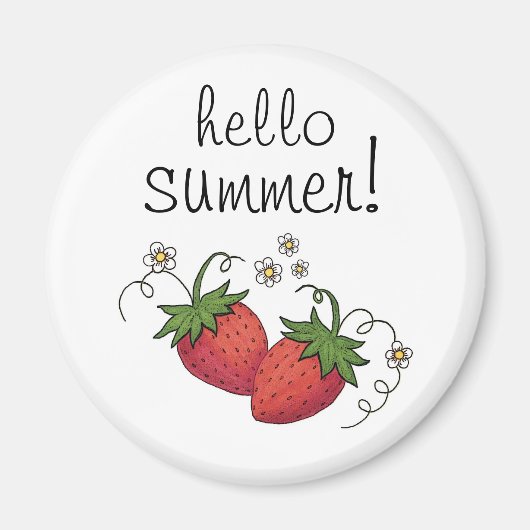 "Hello Summer" ストロベリー マグネット (正面)