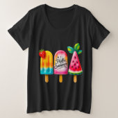 Hello Summer  プラスサイズTシャツ (デザイン正面)