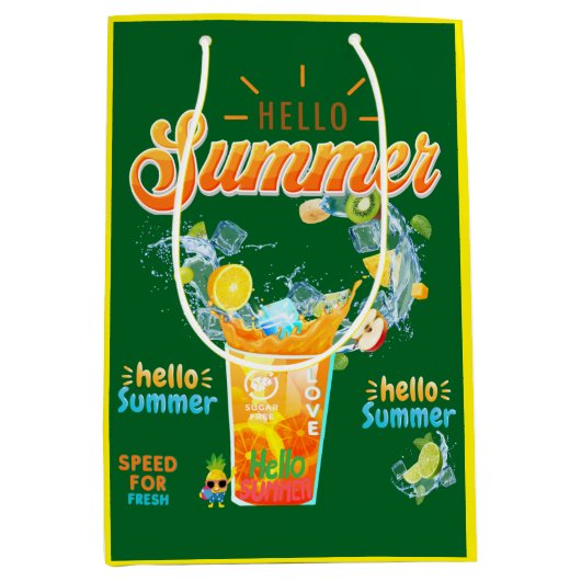 Hello Summer ミディアムペーパーバッグ (正面)
