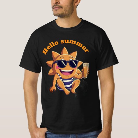 Hello summer  baby bodysuit tシャツ (正面)