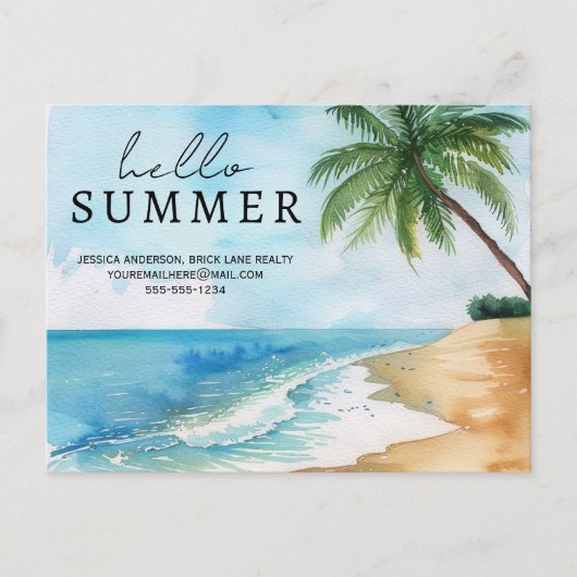 Hello Summer Beach連絡先Real Estate ポストカード (正面)