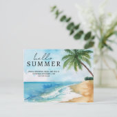 Hello Summer Beach連絡先Real Estate ポストカード (スタンド正面)