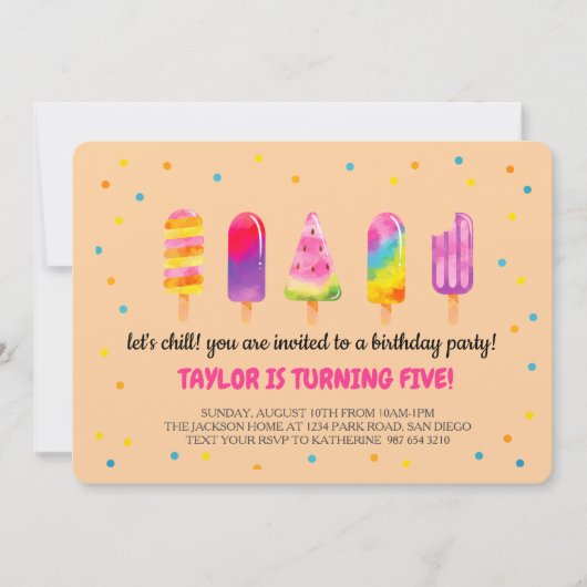 Hello Summer Birthday Party 招待状 (正面)