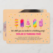 Hello Summer Birthday Party 招待状 (正面/裏面)