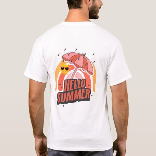 Hello Summer – Bright & Fun Design Tシャツ (裏面)