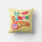 Hello Summer Bye School Throw Pillow クッション (正面)