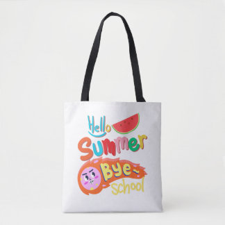 Hello Summer Bye School Tote Bag Art トートバッグ