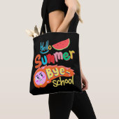 Hello Summer Bye School Tote Bag Art トートバッグ (クローズアップ)