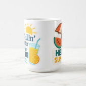Hello Summer – Chillin’ the Sun Sticker for Mugs  コーヒーマグカップ (中央)