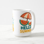 Hello Summer – Chillin’ the Sun Sticker for Mugs  コーヒーマグカップ (正面右)