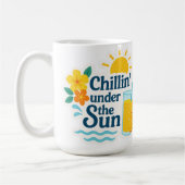 Hello Summer – Chillin’ the Sun Sticker for Mugs  コーヒーマグカップ (左)