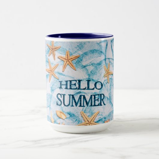 Hello Summer Custom Photo Mug マグカップ (中央)