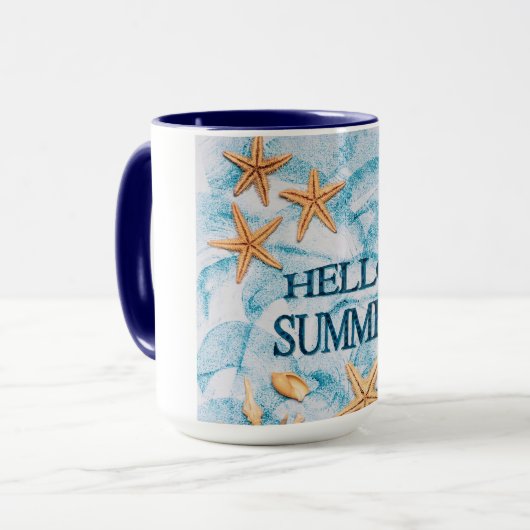 Hello Summer Custom Photo Mug マグカップ (正面左)