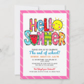 Hello Summer End of SchoolパーティーSummer Cookout 招待状 (正面)