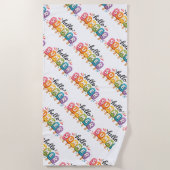 Hello Summer Faux Yarn Design ビーチタオル (正面)