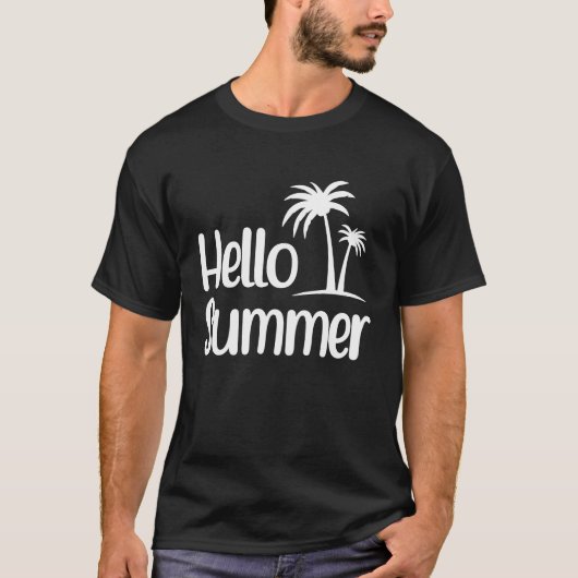Hello Summer Feeling Tropical Beach Summer Vacatio Tシャツ (正面)